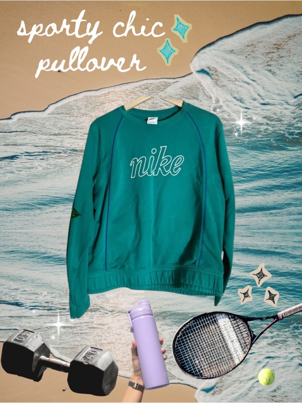Teal turquoise Nike pullover sweater